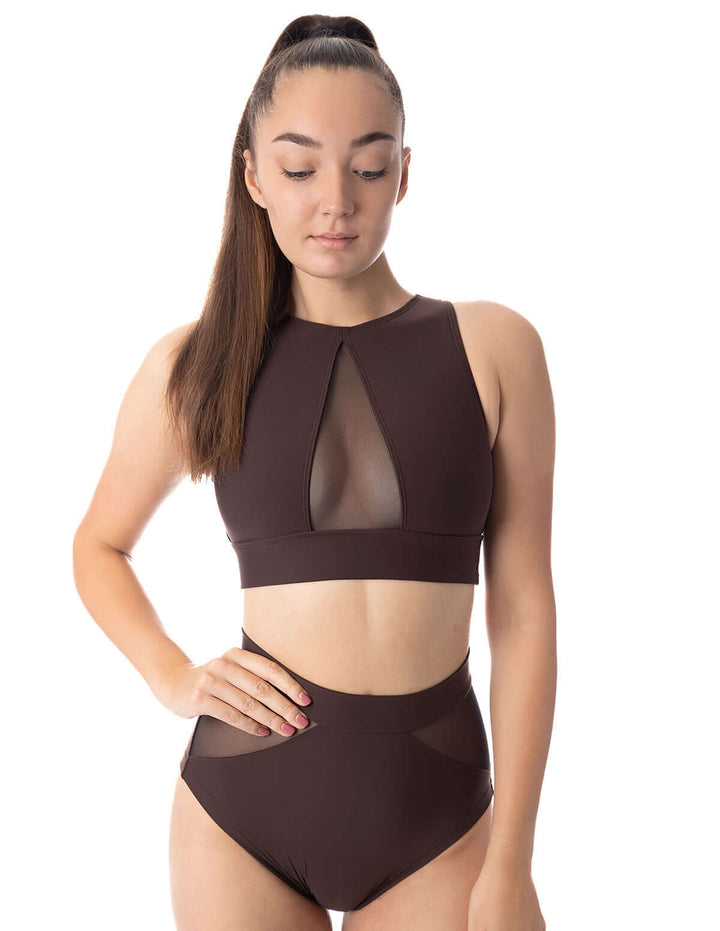 Mesh sports bra Rachel | Sports bra | Color: khaki / mesh | Women's sports bra | Sportovní podprsenka | Sport-BH | Brassiere sport | Dragonfly Pole Dance Clothes and Bikram Hot Yoga Outfit