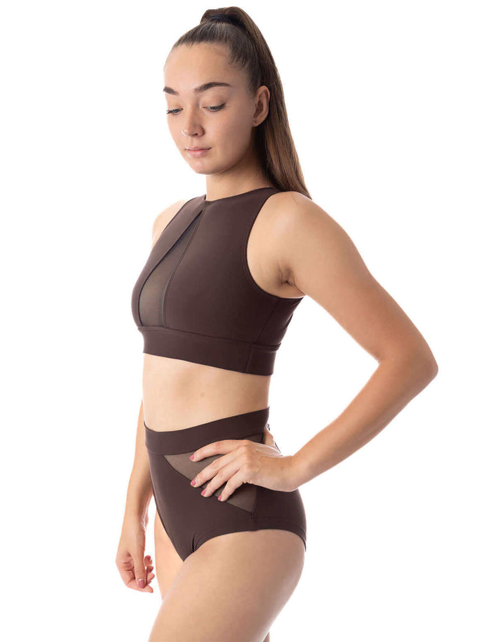 Mesh sports bra Rachel | Sports bra | Color: khaki / mesh | Women's sports bra | Sportovní podprsenka | Sport-BH | Brassiere sport | Dragonfly Pole Dance Clothes and Bikram Hot Yoga Outfit