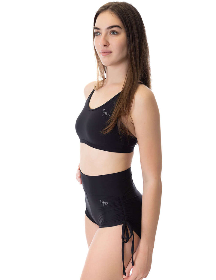 | Shorts | Color: burgundy | High Waist Drawstring Pole Shorts | Pole dance šortky se stahovacími šňůrkami | Short pole dance avec drawstrings