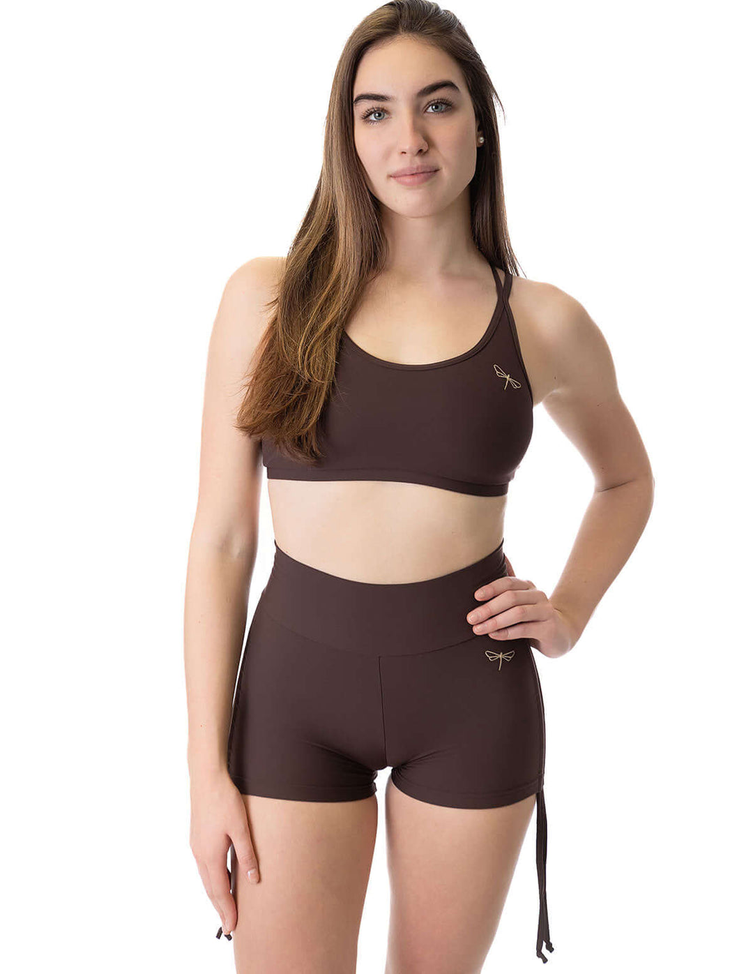 | Shorts | Color: burgundy | High Waist Drawstring Pole Shorts | Pole dance šortky se stahovacími šňůrkami | Short pole dance avec drawstrings