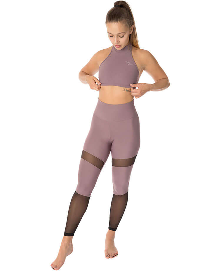 Mesh leggings Barbara | Leggings | Color: petrol / mesh | Yoga Leggings | Legging en tulle à taille haute | Mesh leggings | Legíny s tylem | Leggings mit Netz