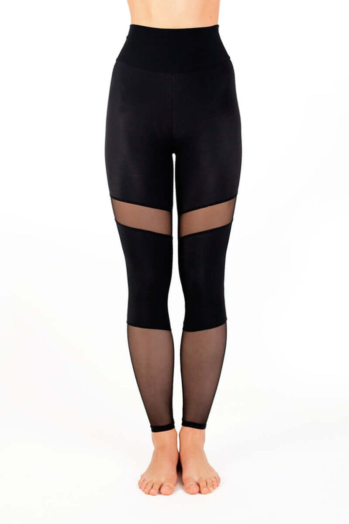Mesh leggings Barbara | Leggings | Color: petrol / mesh | Yoga Leggings | Legging en tulle à taille haute | Mesh leggings | Legíny s tylem | Leggings mit Netz