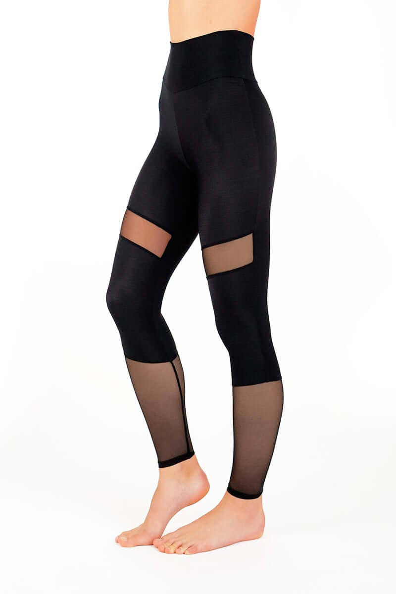 Mesh leggings Barbara | Leggings | Color: petrol / mesh | Yoga Leggings | Legging en tulle à taille haute | Mesh leggings | Legíny s tylem | Leggings mit Netz
