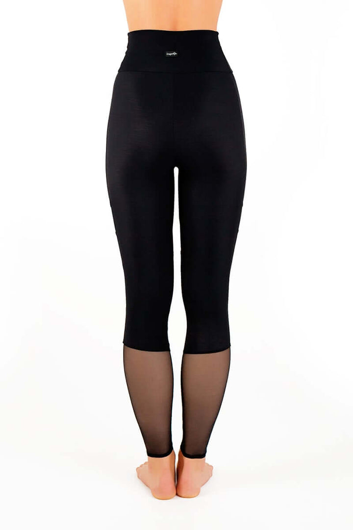 Mesh leggings Barbara | Leggings | Color: petrol / mesh | Yoga Leggings | Legging en tulle à taille haute | Mesh leggings | Legíny s tylem | Leggings mit Netz