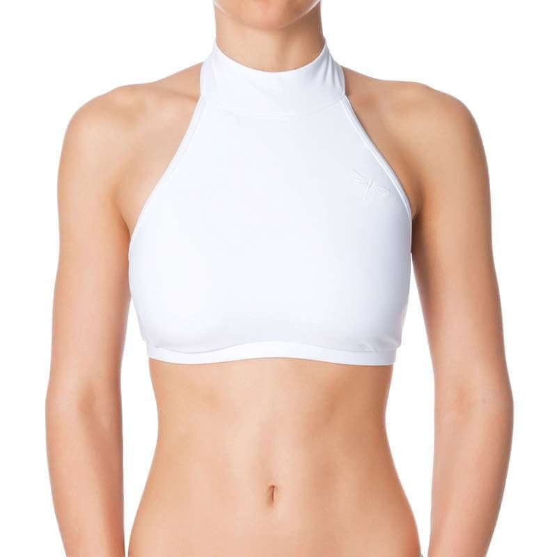 Halter sports bra Lisette | sportovní podprsenka za krk | Color: petrol | Women's sports bra | Dragonfly Pole Dance Clothes and Bikram Hot Yoga Outfit
