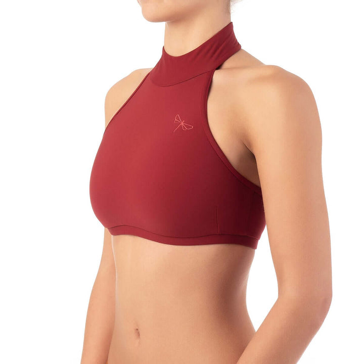 Halter sports bra Lisette | Ruckenfreier Neckholder Sport-BH | Color: petrol | Women's sports bra | Dragonfly Pole Dance Clothes and Bikram Hot Yoga Outfit
