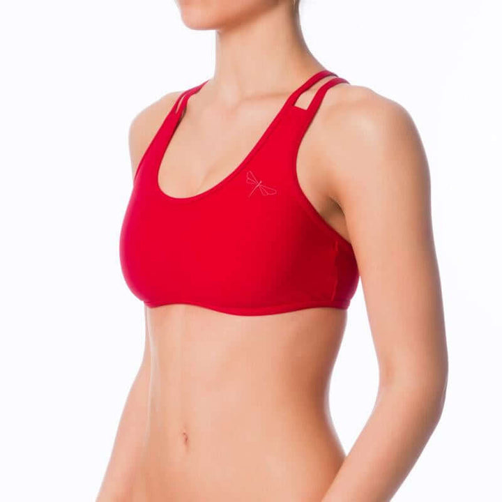 Lycra sports bra Xenia | Sports bra | Color: yellow | Women's sports bra | Dragonfly Pole Dance Clothes and Bikram Hot Yoga Outfit