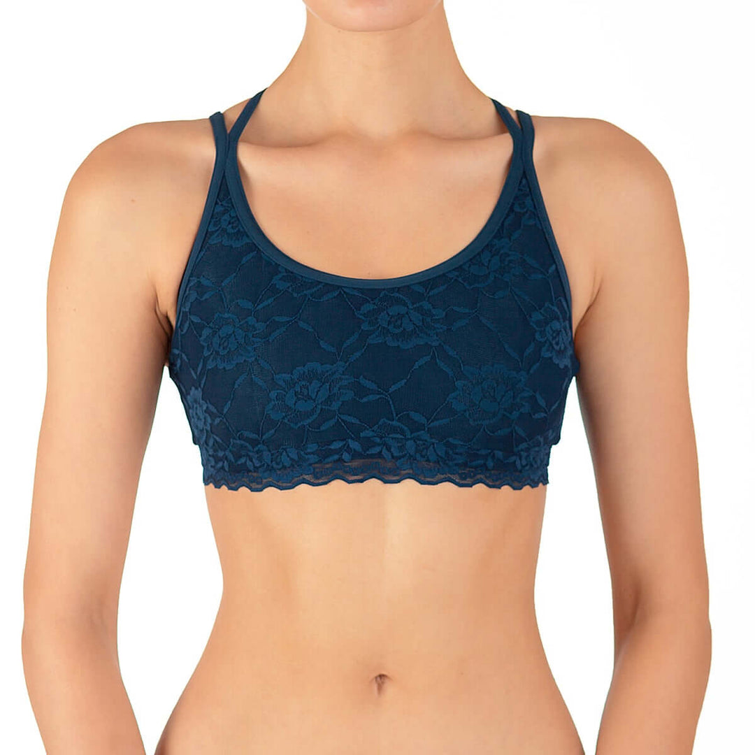 Lace sports bra Nicole | Sports bra | Color: petrol lace | Women's sports bra | Dragonfly Pole Dance Clothes and Bikram Hot Yoga Outfit