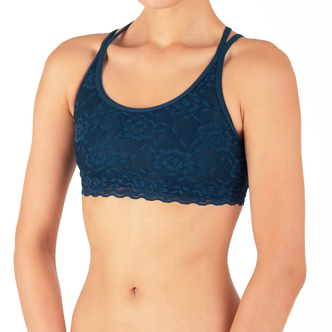Lace sports bra Nicole | Sports bra | Color: petrol lace | Women's sports bra | Dragonfly Pole Dance Clothes and Bikram Hot Yoga Outfit