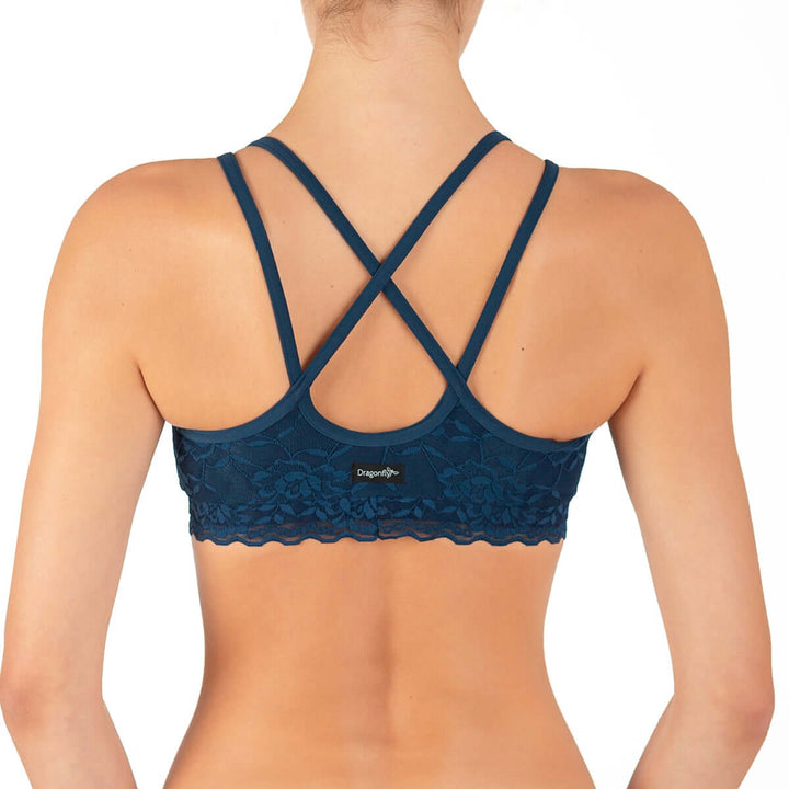Lace sports bra Nicole | Sport-BH mit Spitze | Color: petrol lace | Women's sports bra | Dragonfly Pole Dance Clothes and Bikram Hot Yoga Outfit
