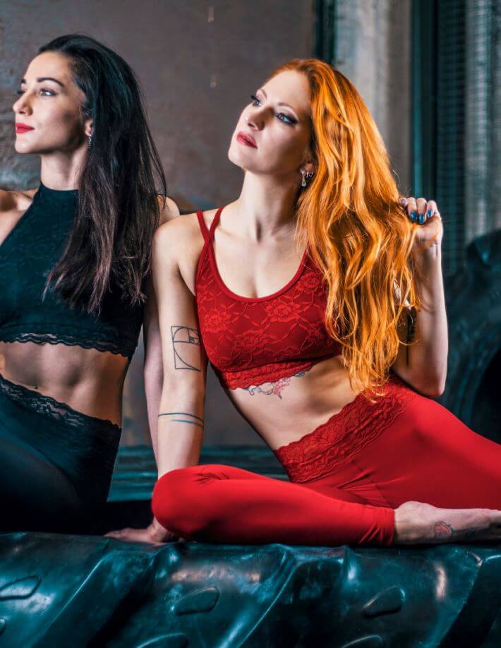 Lace sports bra Nicole | Sports bra | Color: petrol lace | Women's lace sports bra | Dragonfly Pole Dance Clothes and Bikram Hot Yoga Outfit