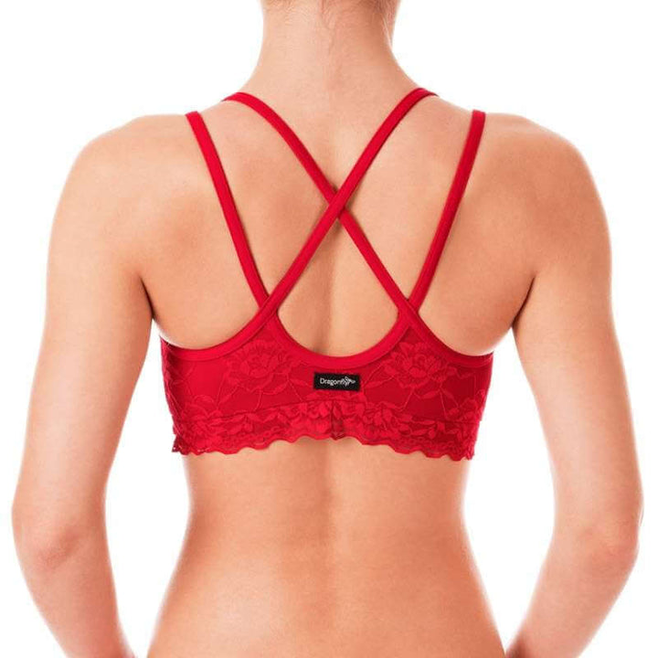 Lace sports bra Nicole | Sports bra | Color: petrol lace | Women's sports bra | Dragonfly Pole Dance Clothes and Bikram Hot Yoga Outfit