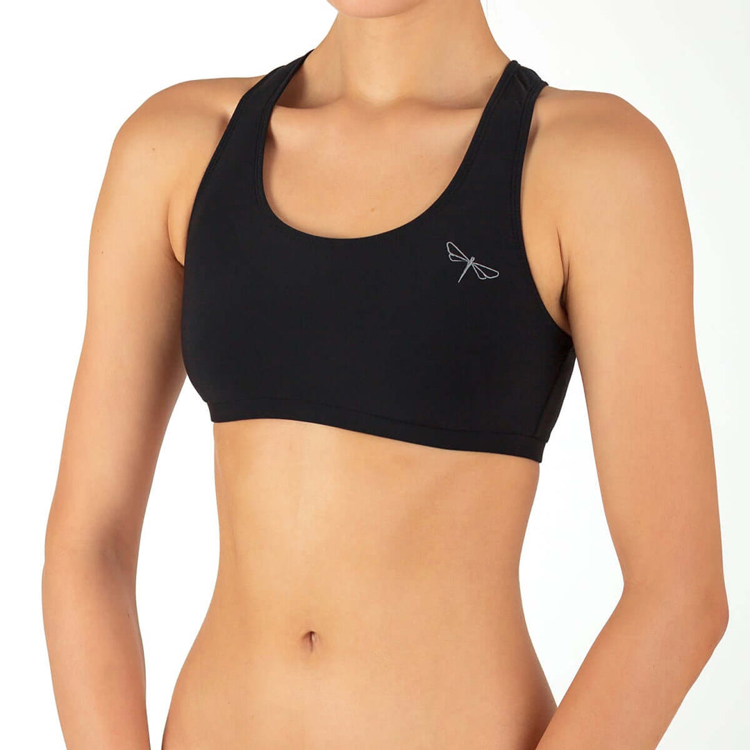 Racerback sports bra Kiley | Pevná sportovní podprsenka | Color: khaki | Women's sports bra | Dragonfly Pole Dance Clothes and Bikram Hot Yoga Outfit