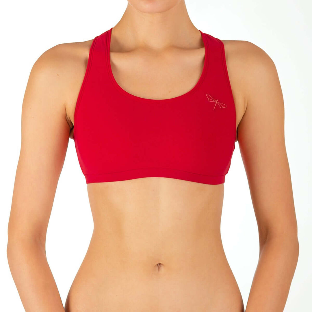 Racerback sportsbra Kiley | Pevná sportovní podprsenka | Color: red | Women's sports bra | Dragonfly Pole Dance Clothes and Bikram Hot Yoga Outfit