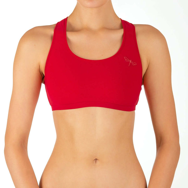 Racerback sportsbra Kiley | Pevná sportovní podprsenka | Color: red | Women's sports bra | Dragonfly Pole Dance Clothes and Bikram Hot Yoga Outfit