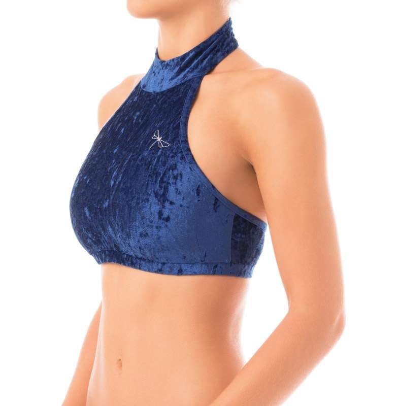 Lisette top velvet Sports bra Dragonfly XS blue velvet