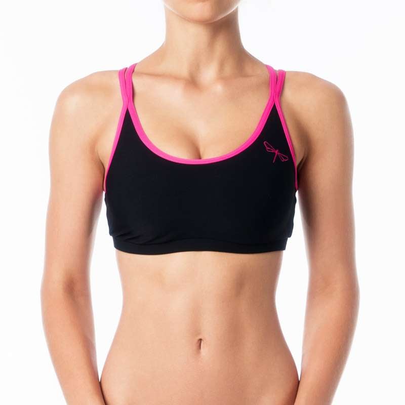 Nicole top Sports bra Dragonfly XS black / pink